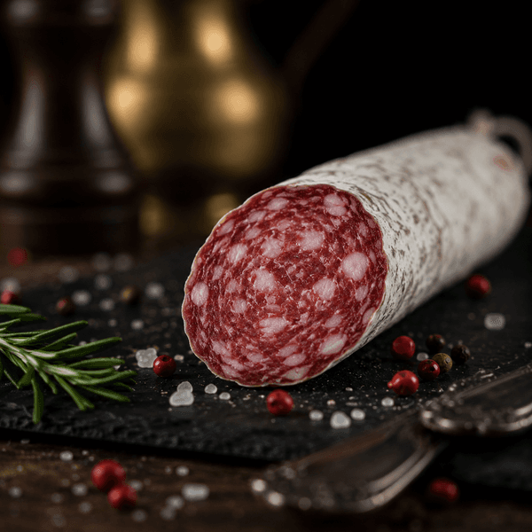 Фуэт — сыровяленая колбаса, крупным планом